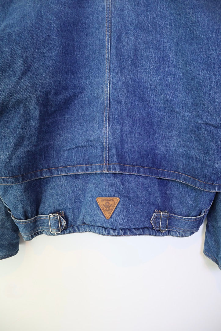 80s Italian Denim Bomber Jacket