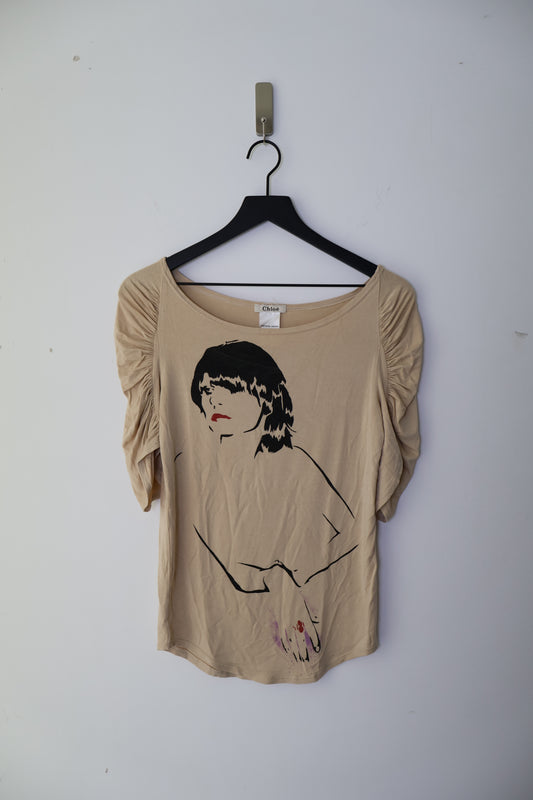 FW01 Chloé Face Print Top