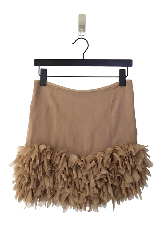 French Label Petal Ruffle Skirt