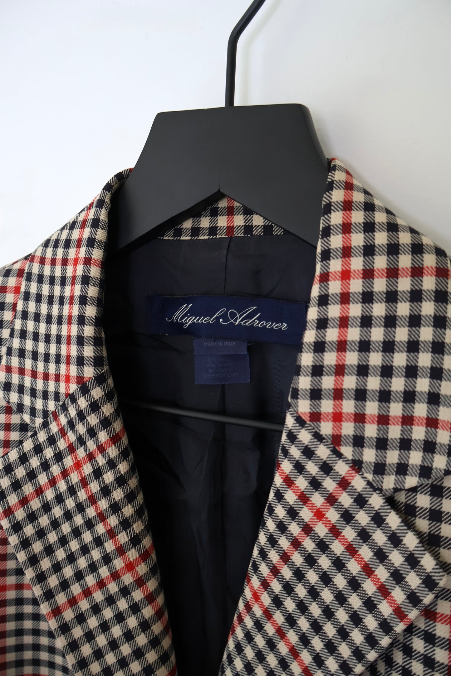 SS01 Miguel Adrover Gingham Check Blazer