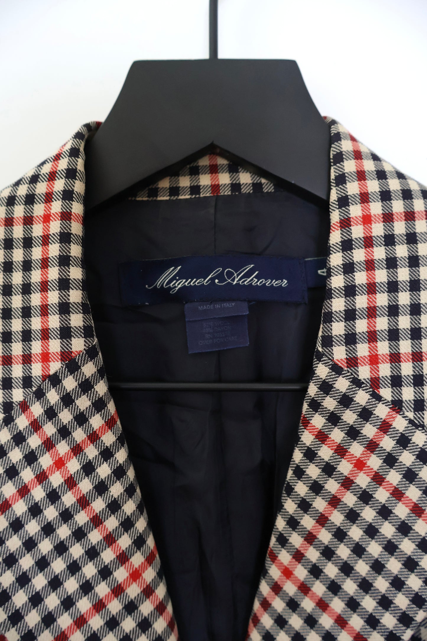 SS01 Miguel Adrover Gingham Check Blazer