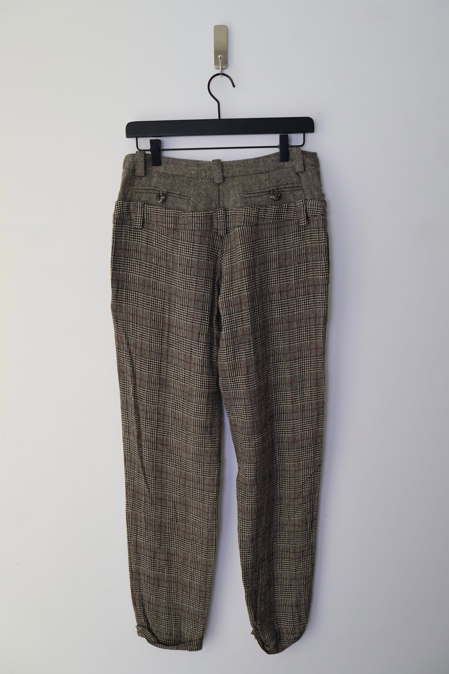 Double Waisted Plaid Trousers