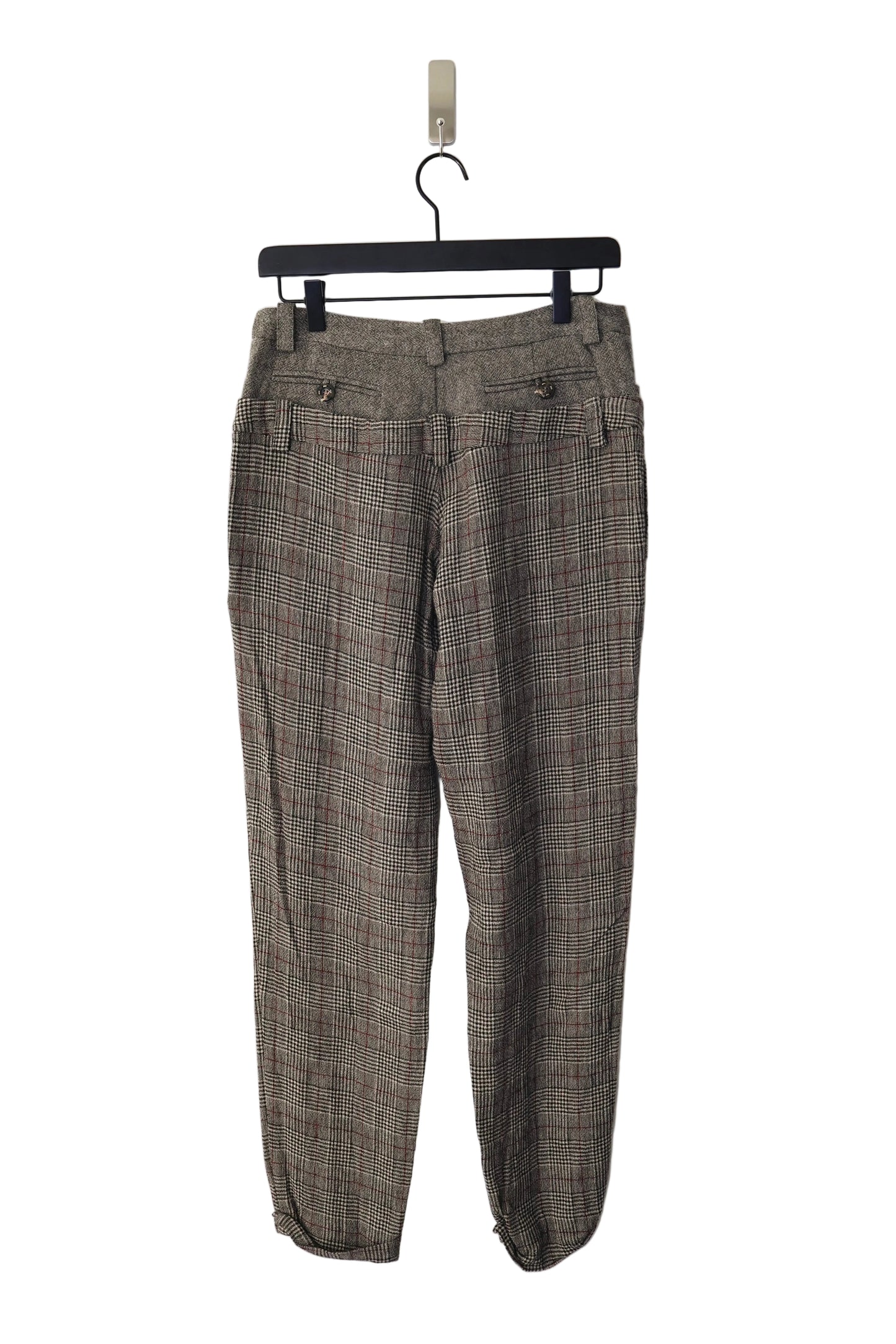 Double Waisted Plaid Trousers