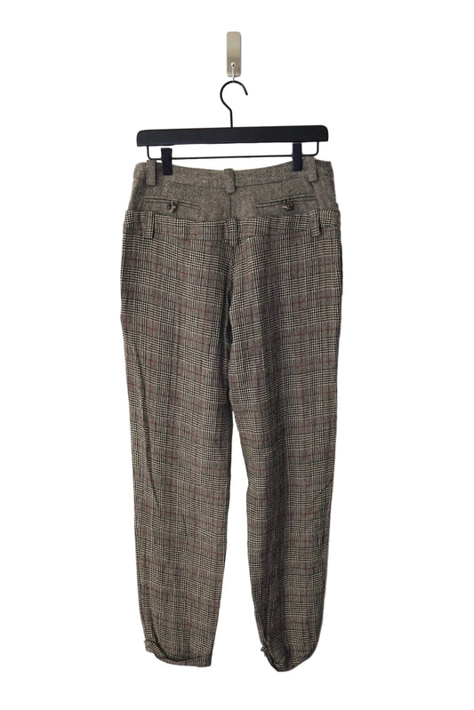 Double Waisted Plaid Trousers