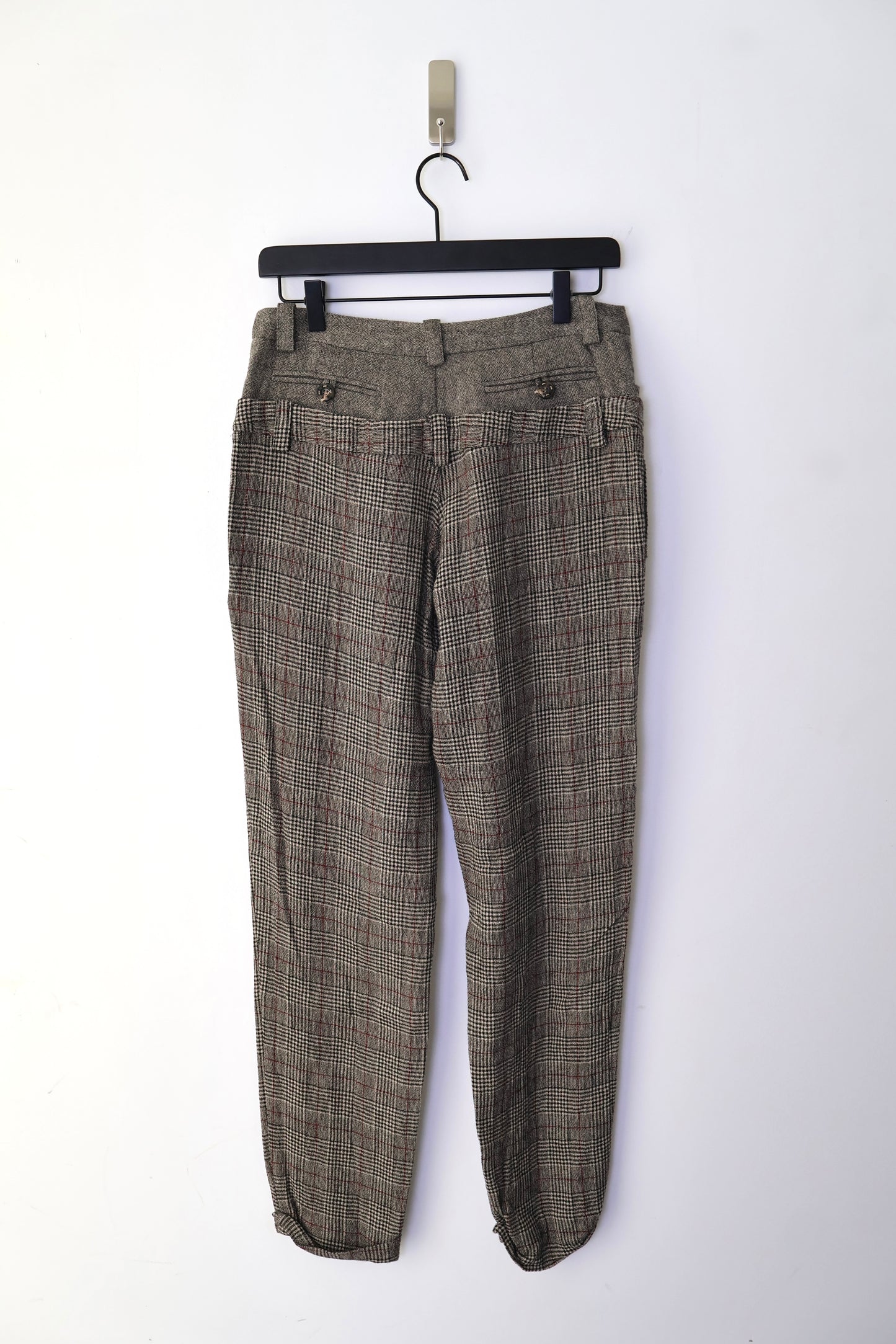 Double Waisted Plaid Trousers