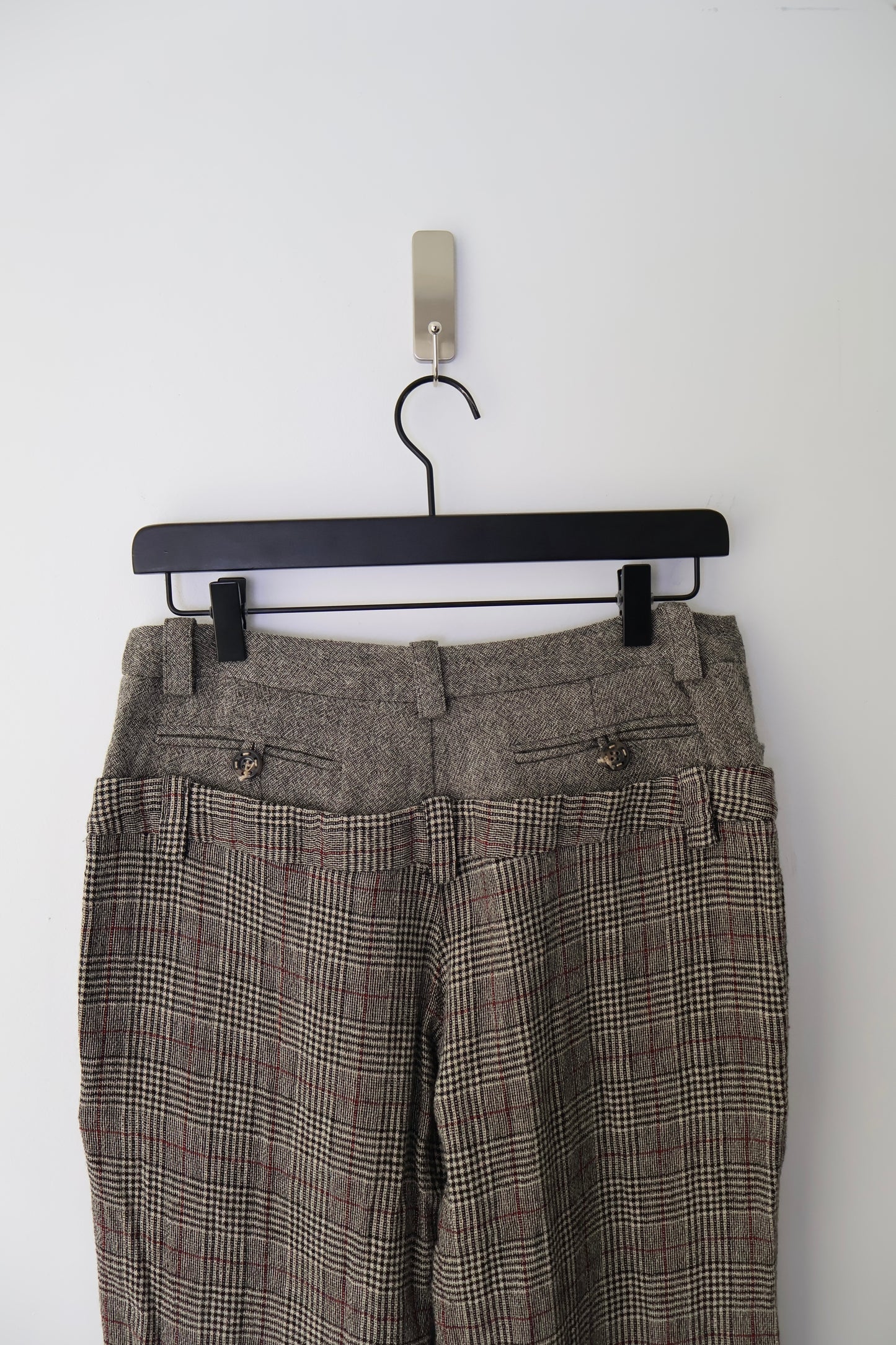 Double Waisted Plaid Trousers
