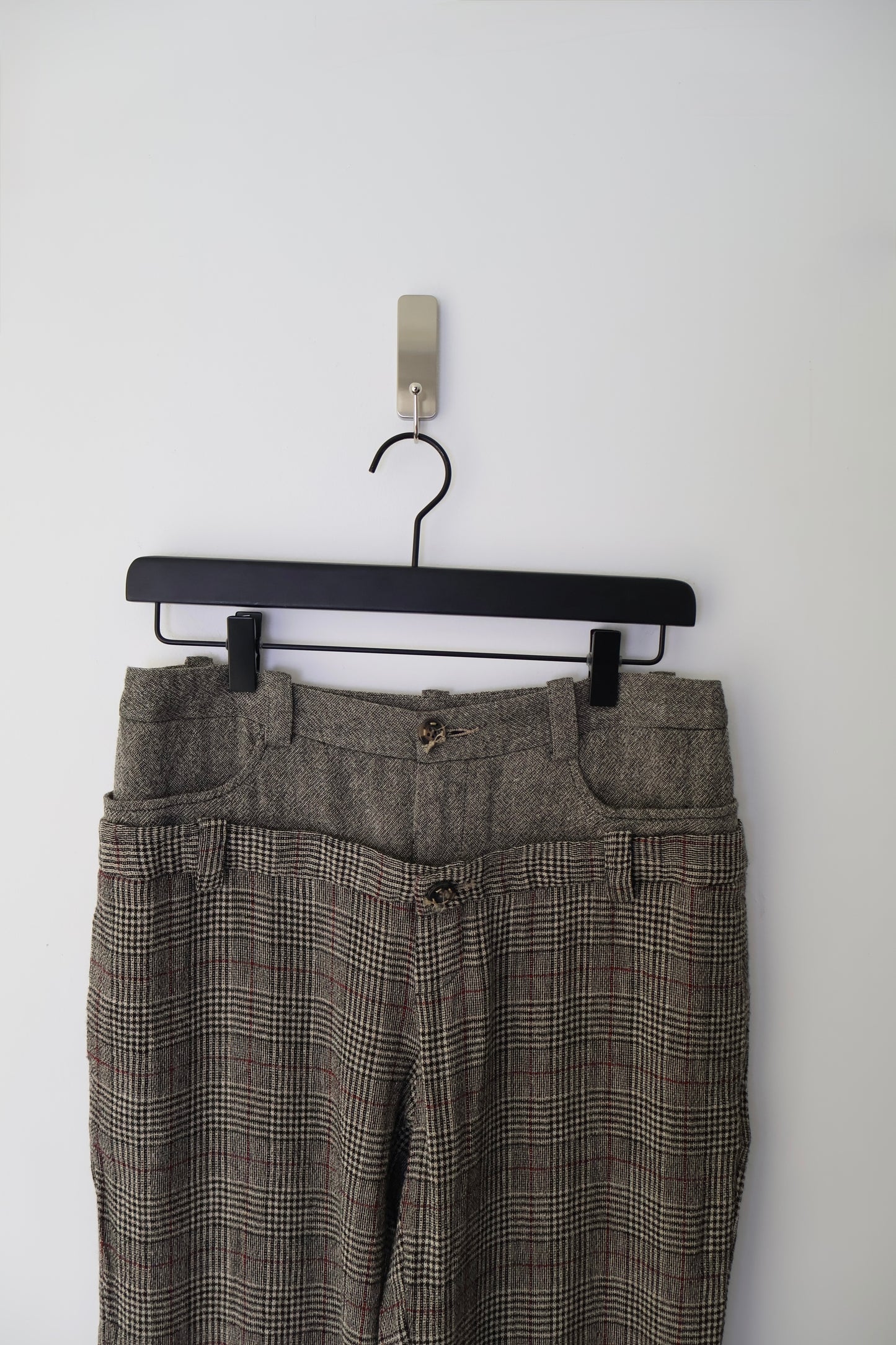 Double Waisted Plaid Trousers