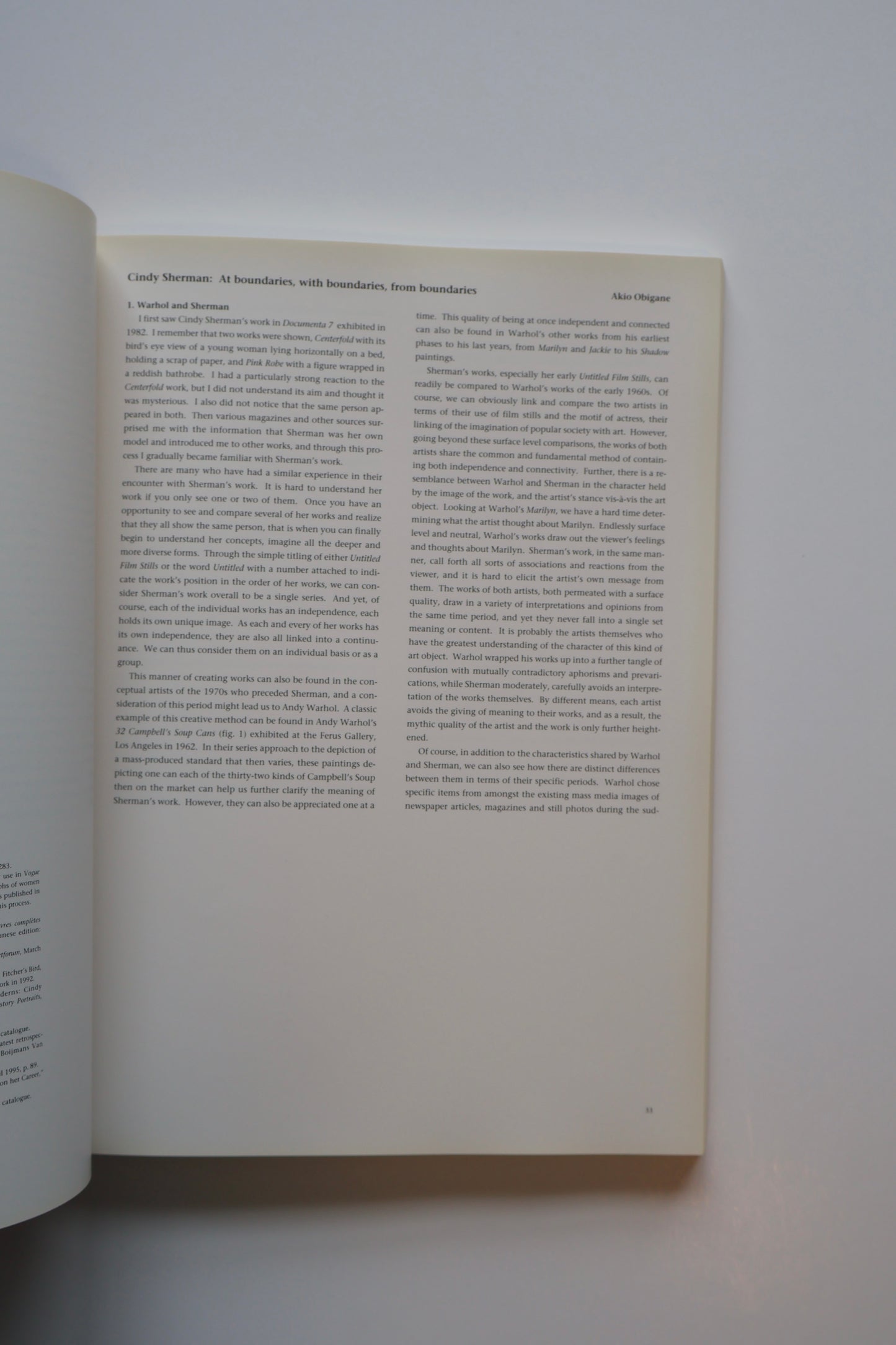1996 Cindy Sherman Exhibit Catalog