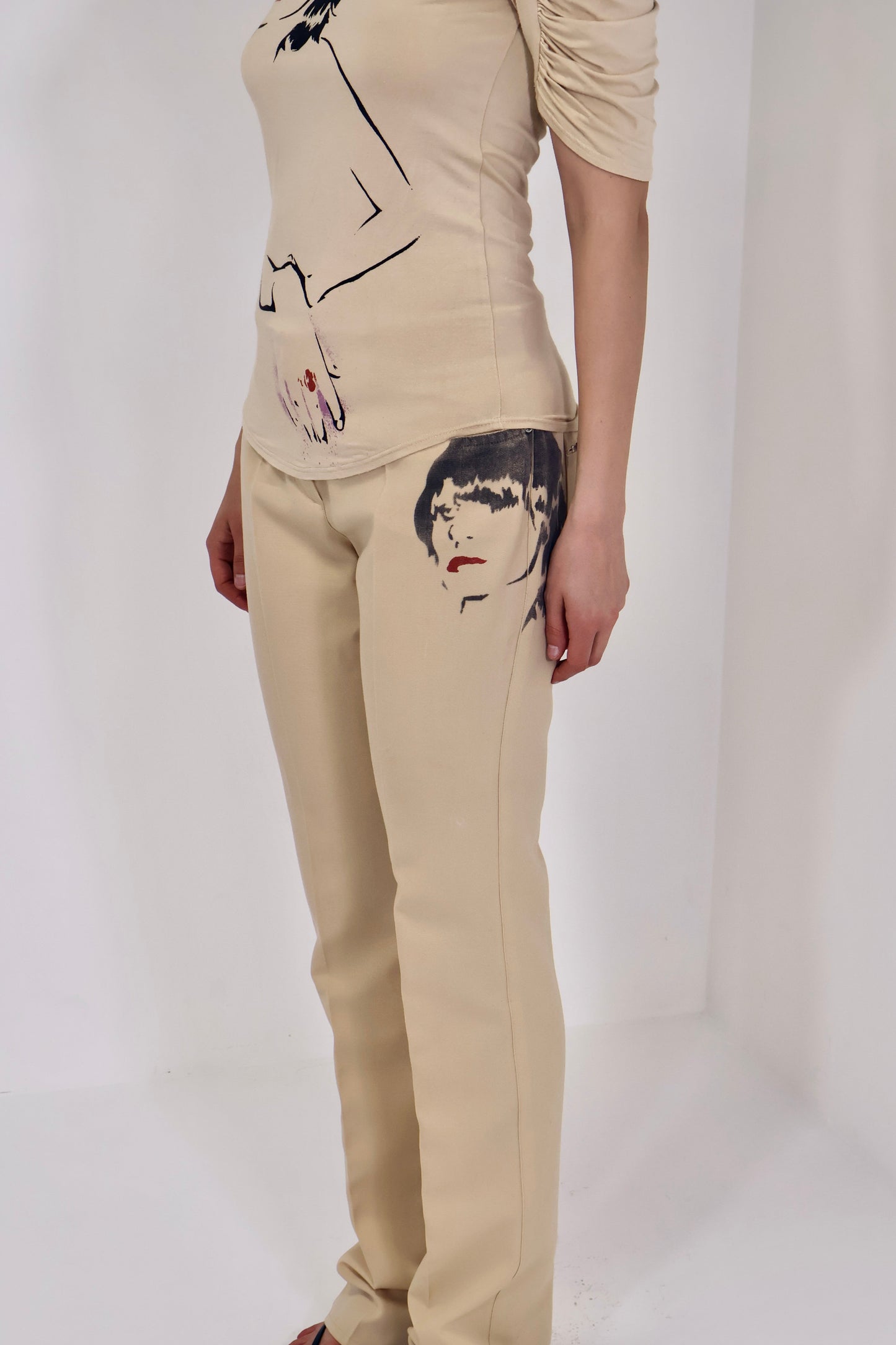 FW01 Chloé Face Print Trousers
