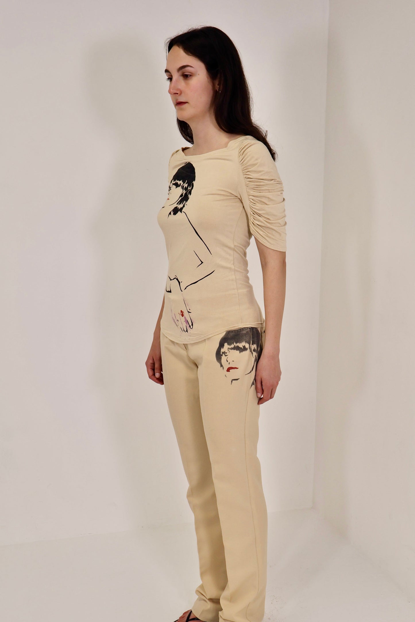 FW01 Chloé Face Print Trousers